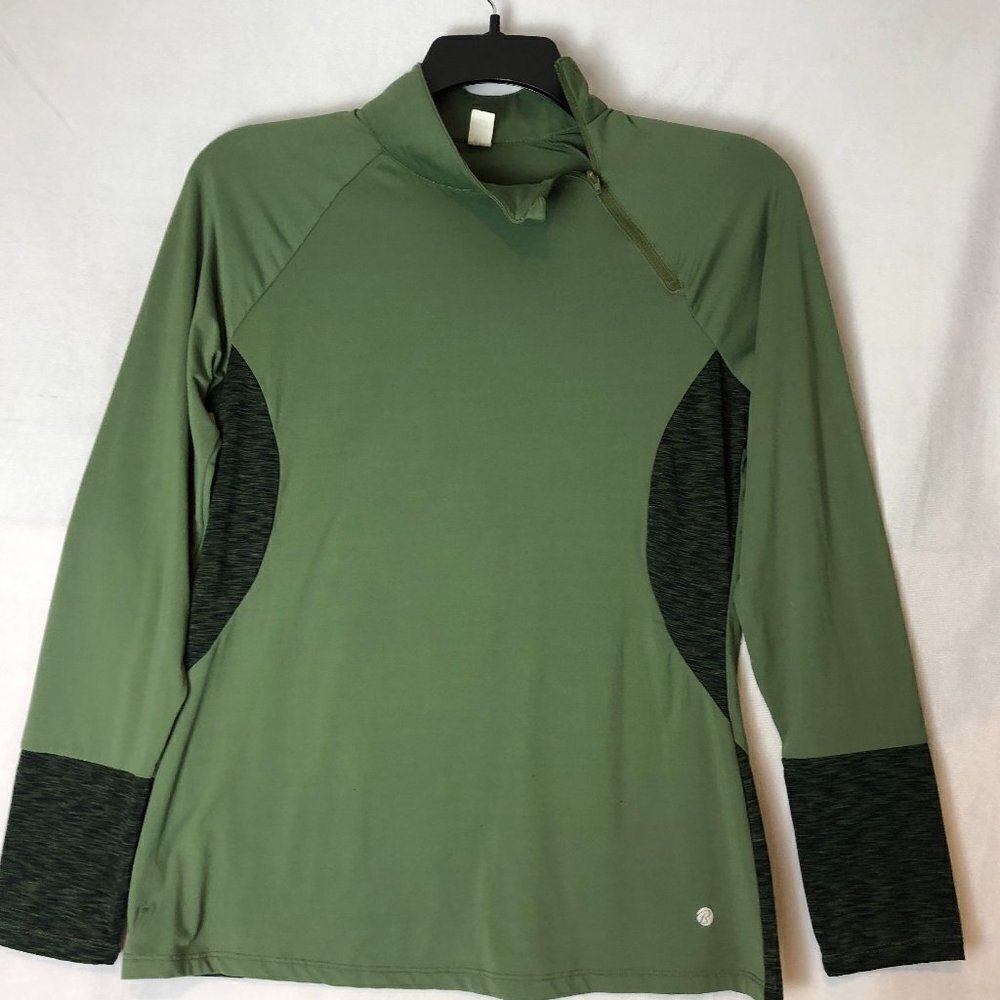 Bally Total Fitness womans Green long sleeve shirt size M......J1